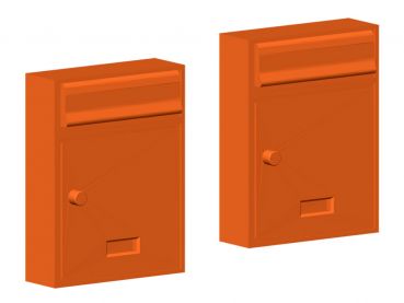 Briefkasten Hausbriefkasten, modern ohne Dach, 2 Stück, Spur H0, 1:87