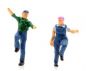 Preview: Frau und Mann aufsteigend für Treppe Leiter, 2 Modellbahnfiguren handbemalt, Spur TT, 1:120