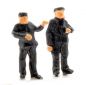 Preview: Lokführer und Heizer, 2 Modellbahnfiguren handbemalt, Spur TT, 1:120