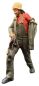 Preview: Feuerwehrmann BRD Jacke an, Modellbahnfigur handbemalt, Spur 0 (Null), 1:45