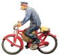 Preview: modellbahnfigur feuerwehrfahrrad feuerwehr brd ddr truppführer db modellbahn preiserlein figur modelleisenbahn spur 0 null maßstab 1:45