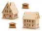 Mobile Preview: Häuserset mit Kirche, LaserCut Bausatz für 6 Gebäude, Spur T, 1:450