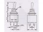 Preview: Kippschalter Miniatur 2xUM EIN-AUS-EIN 6A/125VAC