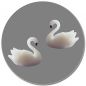 Preview: Schwan Schwäne weiss unbemalt, 2 Stück, Spur 0 (Null), 1:45
