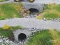 Preview: Wasserdurchlass Bachbrücke Flussbrücke klein, Ziegel grau, 4 Stück, Spur H0, 1:87