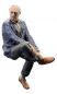 Preview: Gerhard, Modellbahnfigur sitzend handbemalt, Spur 0 (Null), 1:45
