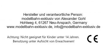 Rangierer 3 DR, Modellbahnfigur handbemalt, Spur 0 (Null), 1:45