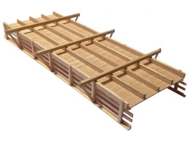 Preview: Balkenbrücke Wirtschaftswegbrücke gerade, Echtholz, Spur H0, 1:87