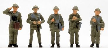 NVA, 5 MOT-Schützen angetreten, Spur H0, 1:87