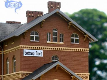 Bahnhof Bottrop Nord, Empfangsgebäude, Lasercut-Bausatz, Spur H0, 1:87