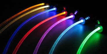 LED Adapter für Lichtwellenleiter Lichtleiter LWL Leuchtfarbe HELLBLAU