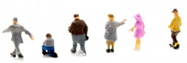 Dänische Panzerknacker, 6 Modellbahnfiguren handbemalt, Spur TT, 1:120