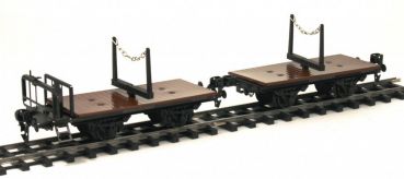 Drehschemelwagen Rungenwagen 2er-Set, Deutsche Reichsbahn DR, Spur 0, 1:45