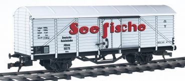 Preview: Gedeckter Güterwagen Gkhhs SEEFISCHE, Deutsche Reichsbahn DR, Spur 0, 1:45 Preview: Gedeckter Güterwagen Gkhhs SEEFISCHE, Deutsche Reichsbahn DR, Spur 0, 1:45