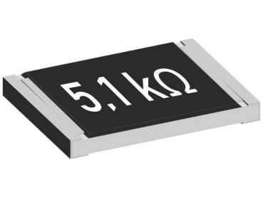 SMD Widerstand 5,1 kΩ, Bauform 1206, ±1%, 0.25W, Dickschicht-Chipwiderstand auf Gurt