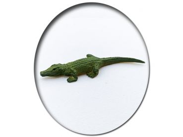 Alligator Krokodil, Modellbahnfigur handbemalt, Spur 0 (Null), 1:45