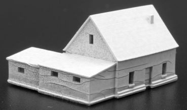 Preview: Bahnwärterhaus mit Stall unbemalt, Spur T, 1:450 Preview: Bahnwärterhaus mit Stall unbemalt, Spur T, 1:450