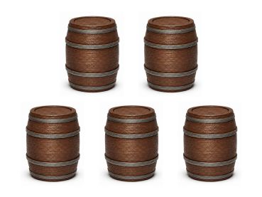 Bierfass Holzfass mit Fasshalter 2-teilig, 5 Stück, Spur 0 (Null), 1:45