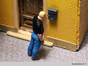 Preview: Briefkasten Hausbriefkasten, modern mit Dach, 2 Stück, Spur H0, 1:87