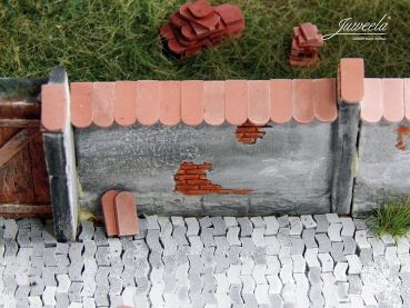 Preview: Dachziegel Biberschwanz Rundschnitt, rot mittel, 360 Stück, Spur 0 (Null), 1:45