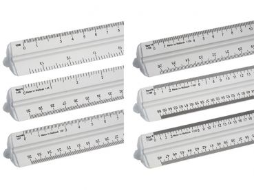 Maßstabslineal Aluminium, 30 cm - für Spur 0, H0, TT, N, Z