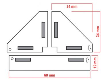 Preview: Modellbau Winkelset 180° Grad,  magnetische Verbindungshilfe Klebehilfe