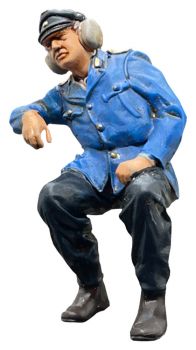 Lokführer Öl DR, Modellbahnfigur handbemalt, Spur 0 (Null), 1:45