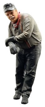 Lokführer Schmalspurbahn DR, Modellbahnfigur handbemalt, Spur 0 (Null), 1:45