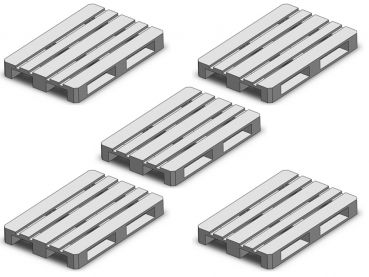 Europaletten, 5 Stück, Spur 0, 1:45