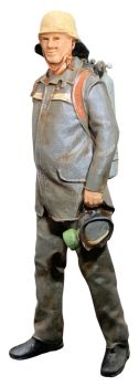 Feuerwehrmann BRD Atemschutz, Modellbahnfigur handbemalt, Spur 0 (Null), 1:45