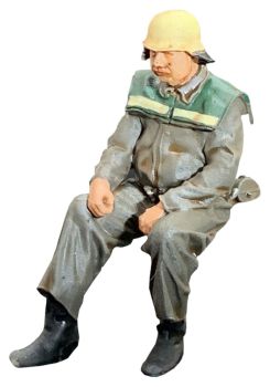 Feuerwehrmann BRD Beifahrer, Modellbahnfigur handbemalt, Spur 0 (Null), 1:45