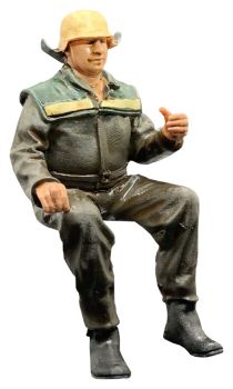 Feuerwehrmann BRD Fahrer, Modellbahnfigur handbemalt, Spur 0 (Null), 1:45