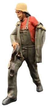 Feuerwehrmann BRD Jacke an, Modellbahnfigur handbemalt, Spur 0 (Null), 1:45