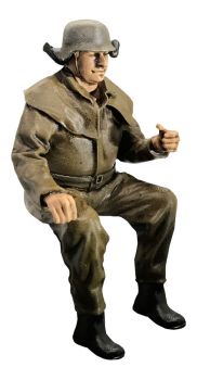 Feuerwehrmann DDR Fahrer, Modellbahnfigur handbemalt, Spur 0 (Null), 1:45