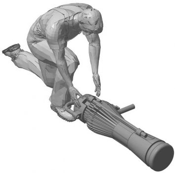 Figur Arbeiterfigur für Explosionsramme kniend, Spur 1, 1:32