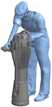 Figur Arbeiterfigur für Explosionsramme Rechtshänder stehend, Spur 1, 1:32