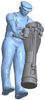 Preview: Figur Arbeiterfigur für Explosionsramme Rechtshänder stehend, Spur 1, 1:32