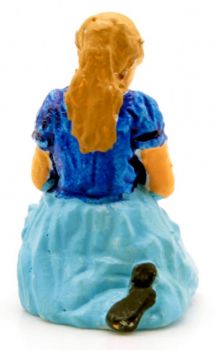 Frau Mädchen knieend, Modellbahnfigur handbemalt, Spur 0 (Null), 1:45