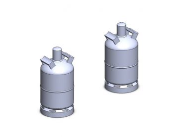 Gasflasche 11 kg, 2 Stück, Spur H0, 1:87