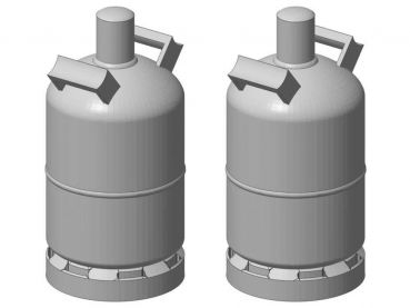 Gasflasche 11 kg, 2 Stück, Spur 0, 1:45