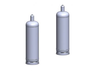 Gasflasche 50 Liter, 2 Stück, Spur H0, 1:87