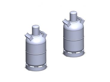 Gasflasche 5 kg, 2 Stück, Spur H0, 1:87