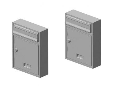 Briefkasten Hausbriefkasten, modern ohne Dach, 2 Stück, Spur 0, 1:45