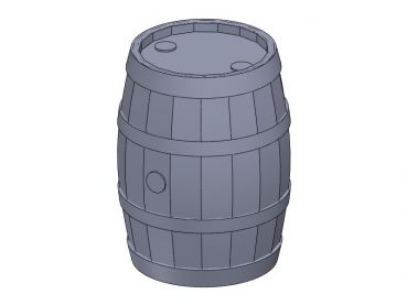 Preview: Holzfass Weinfass 200 Liter, einseitig offen, 2 Stück, Spur H0, 1:87