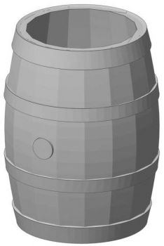 Holzfass Weinfass 200 Liter, einseitig offen, 2 Stück, Spur 0, 1:45
