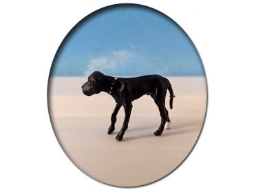 Hund Dogge stehend, Modellbahnfigur handbemalt, Spur 0 (Null), 1:45