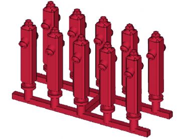 Hydrant, moderne Version, 10 Stück, Spur N, 1:160