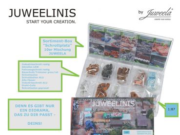 Preview: Sortimentbox Startset Schrottplatz, 10x Juweelinis, Spur H0, 1:87