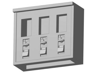 Kaugummiautomat 3 Fächer, Spur 0, 1:45