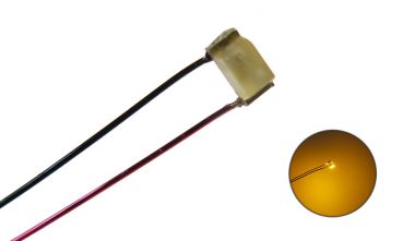 Preview: SMD LED 0603 mit Kupferlackdraht gelb diffus, 2 Stück Preview: SMD LED 0603 mit Kupferlackdraht gelb diffus, 2 Stück
